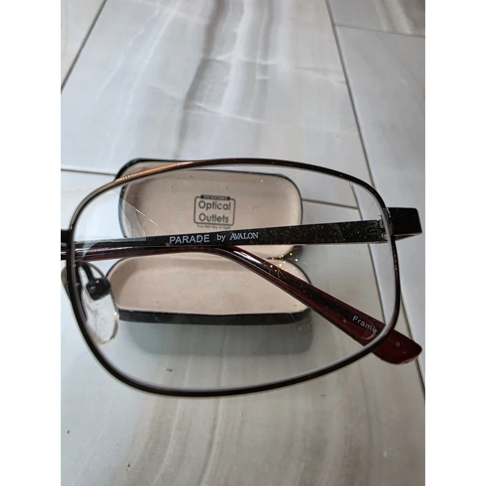 Parade by Avalon‎ Brown Metal Eyeglass Frames PQ01619 53-18-135 Rectangular F2
